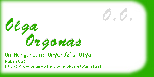 olga orgonas business card